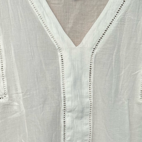 Gap eyelet blouse Medium Tall peplum top sheer lace look York top - Picture 14 of 15